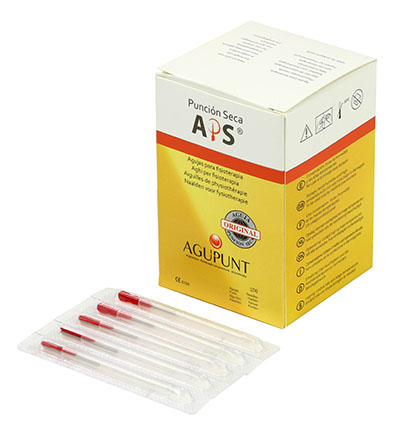 APS, Dry Needle, 0.25 x 25mm, Red tip, box of 100