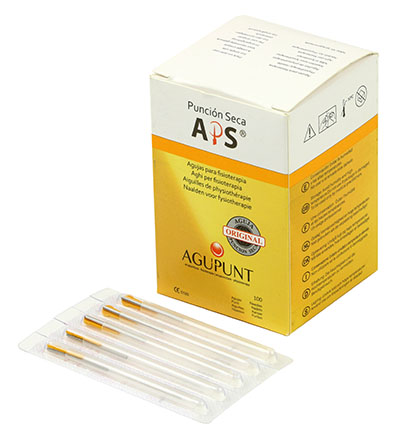 APS, Dry Needle, 0.30 x 30mm, Gold tip, box of 100