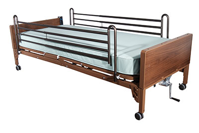 Drive, Delta Ultra Light Full Electric Hospital Bed with Full Rails and Innerspring Mattress