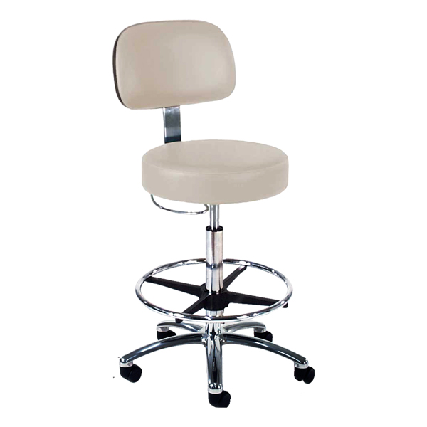 Lab Stool with "D" Handle Release and Polished Aluminum Base
