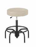 Physician sit/stand Stool with Single Lever Release and a Black Tubular Steel Base