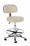 Lab Stool with Single Lever Release and Polished Aluminum Base