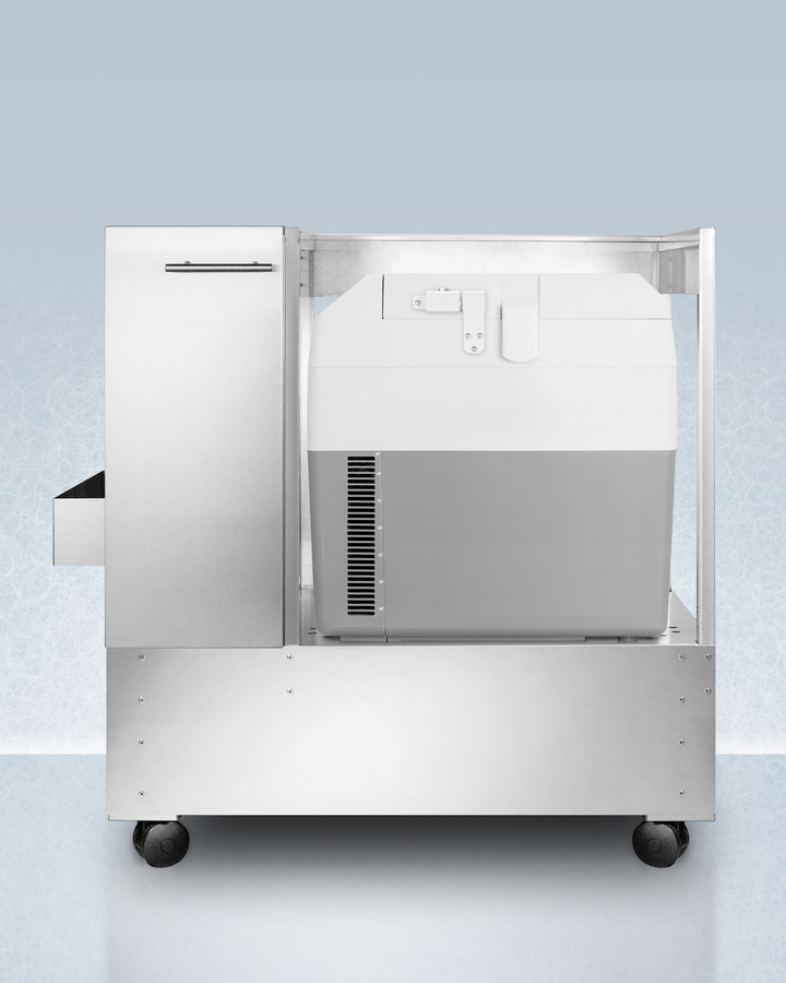 Stainless Steel Cart with Portable Refrigerator/Freezer
