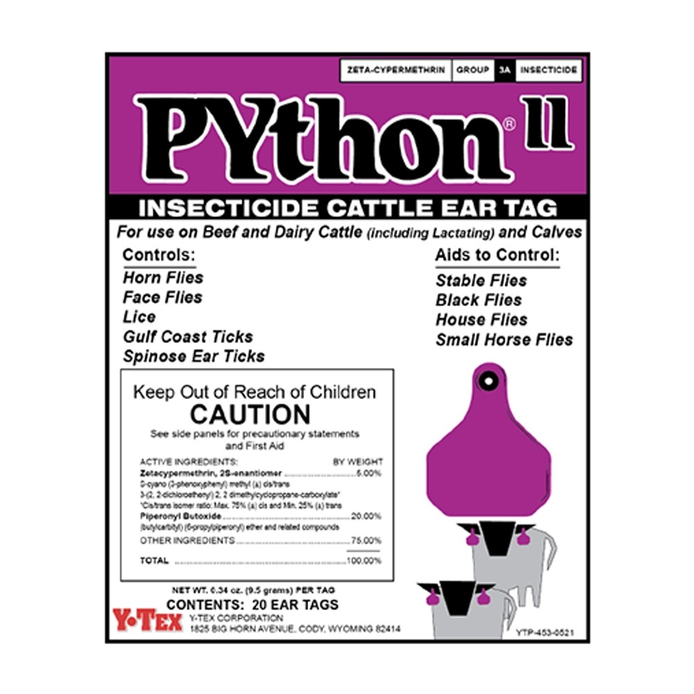 Y-Tex PYthon II Insecticide Tag 20 ct