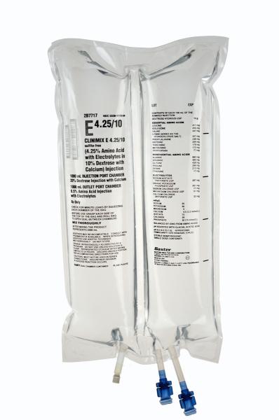 Baxter™ CLINIMIX E 4.25/10 sulfite-free Injection, 1000 mL in Clarity Dual Chamber Container