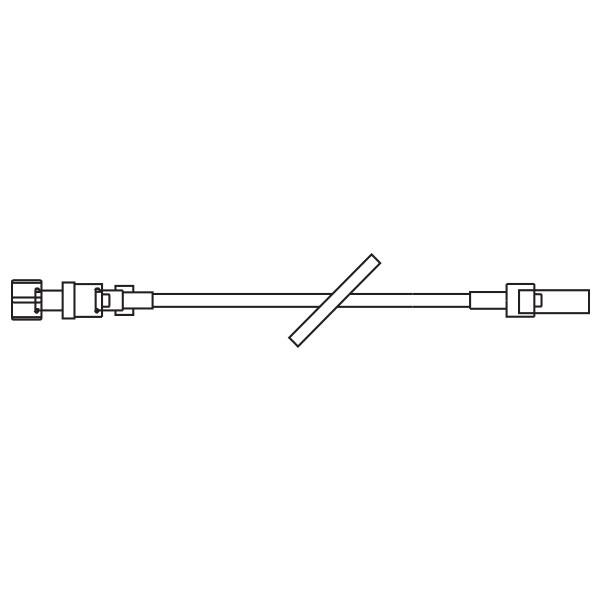 Baxter™ Straight-Type Anesthesia Set, Microbore, Anti-Siphon & Luer Lock Adapters, 74", Blue stripe