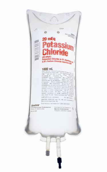 Baxter™ 20 mEq/L Potassium Chloride in 5% Dextrose & 0.9% Sodium Chloride Injection, 1000 mL VIAFLEX