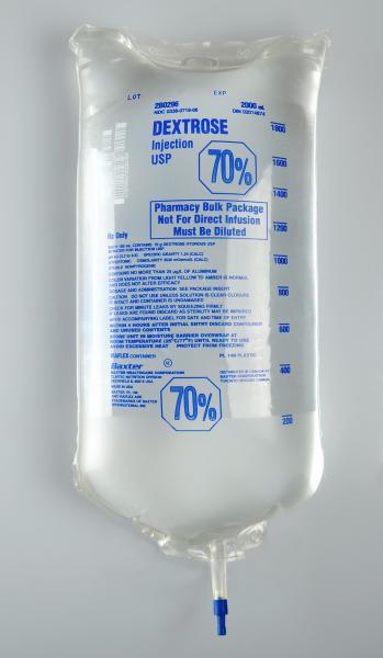 Baxter™ 70% Dextrose Injection, USP in 2000 mL VIAFLEX Plastic Container. Pharmacy Bulk Package