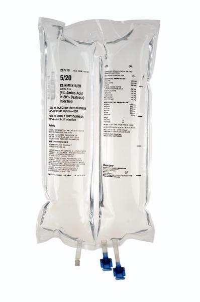 Baxter™ CLINIMIX 5/20 sulfite-free Injection, 2000 mL in CLARITY Dual Chamber Container