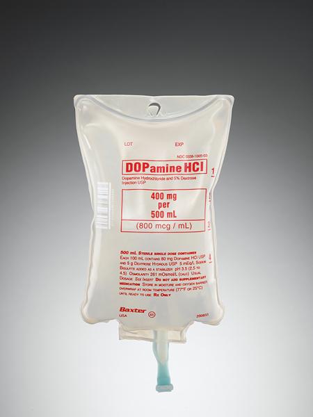 Baxter™ Dopamine Hydrochloride in 5% Dextrose Injection, 800 mcg/mL in 500 mL VIAFLEX Container