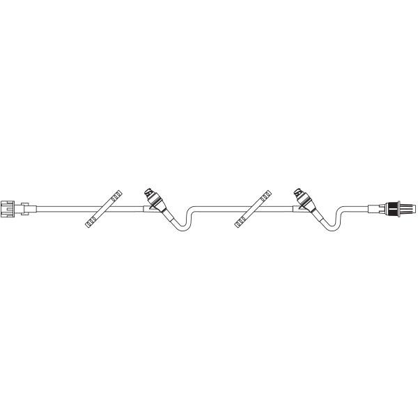 Baxter™ Straight-Type Extension Set, Standard Bore, 2 CLEARLINK Valves, Retractable Collar, 42"