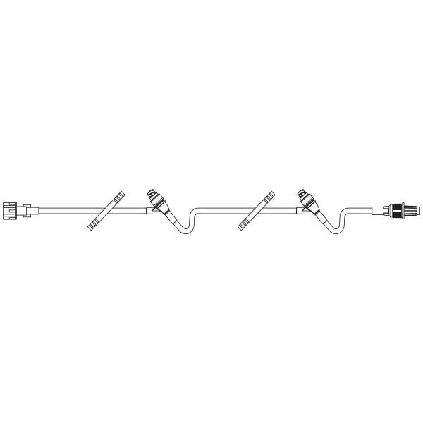 Baxter™ Straight-Type Extension Set, Standard Bore, 2 CLEARLINK Valves, Retractable Collar, 43"