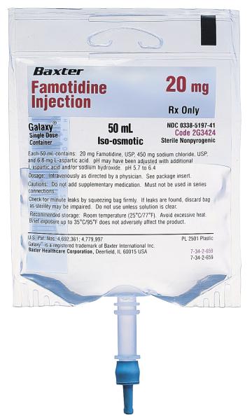 Baxter™ Famotidine Injection in Sodium Chloride Injection, 20mg/50 mL in GALAXY Container