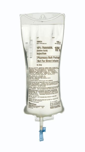 Baxter™ 10% TRAVASOL Injection, 1000 mL in VIAFLEX Container. Pharmacy Bulk Package