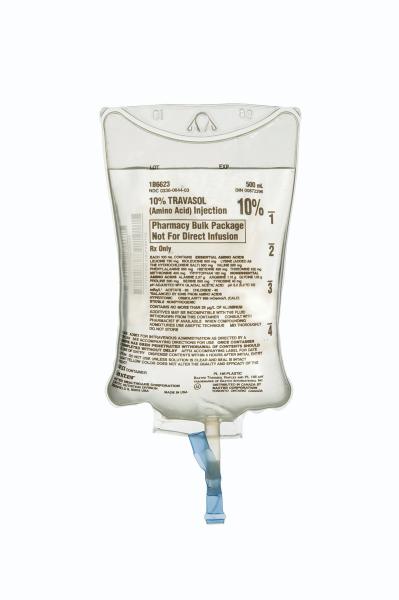 Baxter™ 10% TRAVASOL Injection, 500 mL in VIAFLEX Container. Pharmacy Bulk Package 