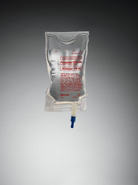 Baxter™ Highly Concentrated Potassium Chloride Injection, 40 mEq/100 mL in VIAFLEX Container