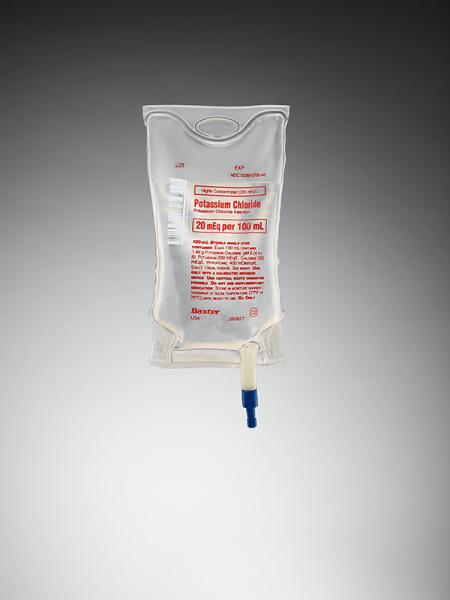 Baxter™ Highly Concentrated Potassium Chloride Injection, 20 mEq/100 mL in VIAFLEX Container