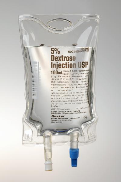 Baxter™ 5% Dextrose Injection, 100 mL VIAFLEX Container, Quad Pack(RX)