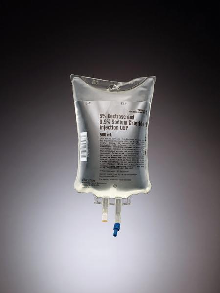Baxter™ 5% Dextrose and 0.9% Sodium Chloride Injection, USP, 500 mL VIAFLEX Container