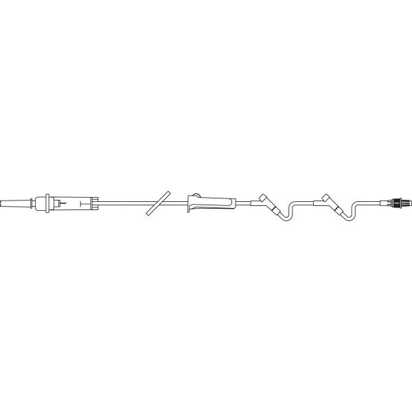 Baxter™ Solution Set, Non-Vented, Retractable collar, 2 INTERLINK Injection Sites, 60 drops/mL, 93"