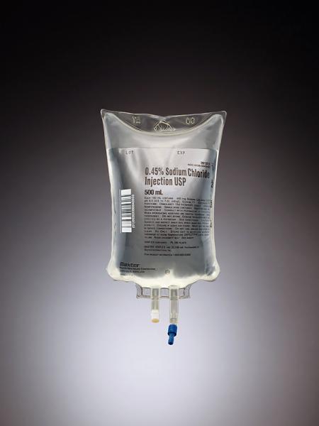 Baxter™ 0.45% Sodium Chloride Injection, USP, 500 mL VIAFLEX Container