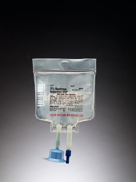 Baxter™ 5% Dextrose Injection, USP, 50 mL MINI-BAG Plus Container, Quad Pack
