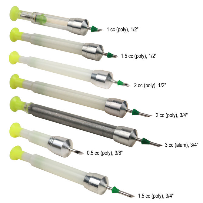 Pneu-Dart Type P Disposable RDD Device, 2cc with Gel Collar, Yellow, 14g x 0.75" Needle