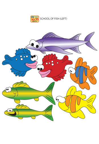 School of Fish (Left Facing) Wall Sticker