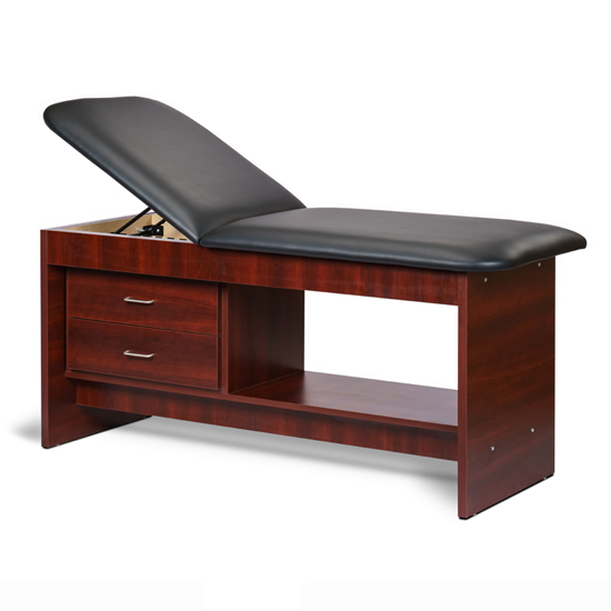Panel Leg Series, Treatment Table with Shelf and Drawers