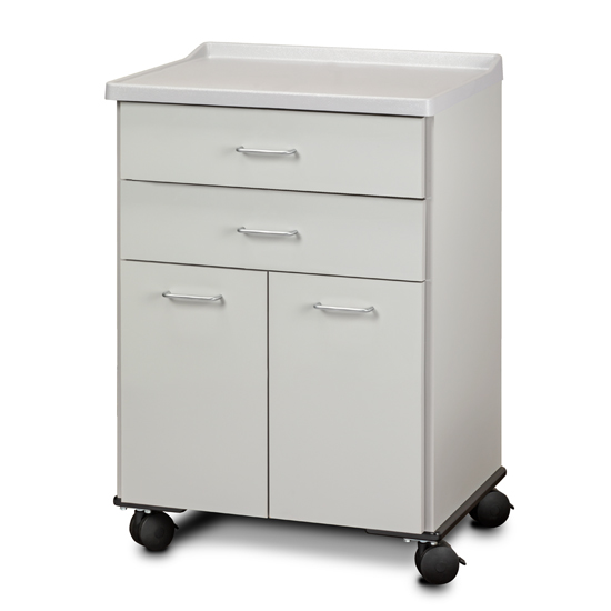 Molded Top, Mobile Treatment Cabinet with 2 Doors and 2 Drawers