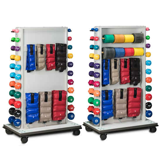 Mobile Cuff Weight/Dumbbell and Band Rac