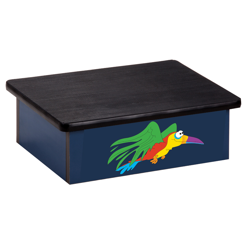 Rainforest Parrot Blue Laminate Step Stool