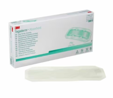 3M Tegaderm Absorbent Clear Acrylic Dressing 1.75x8" 30ct, 4/cs 