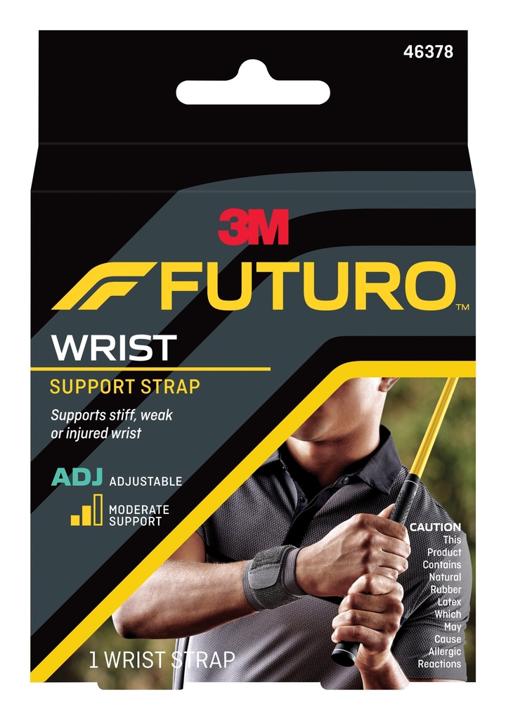 3M Futuro Wrist Support Strap, Adjustable, Black, 3ct, 8/cs 46378ENR