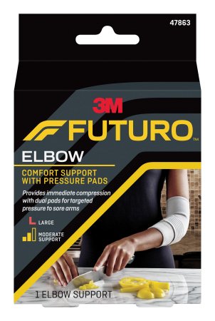 3M Futuro Comfort Elbow with Pressure Pads, L 2ct, 6/cs 47863ENR