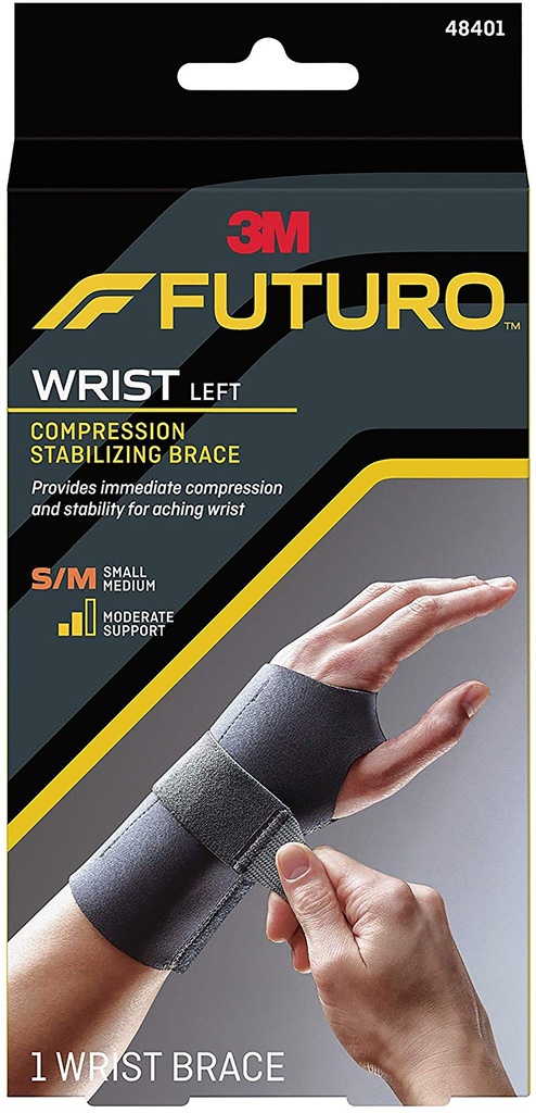 3M Futuro Compression Stabilizing Wrist Brace, L Hand S/ M 2ct, 6/cs