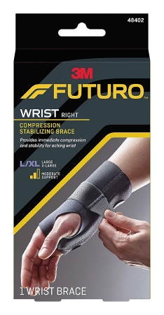 3M Futuro Compression Stabilizing Wrist Brace, R Hand L/ XL 2ct, 6/cs