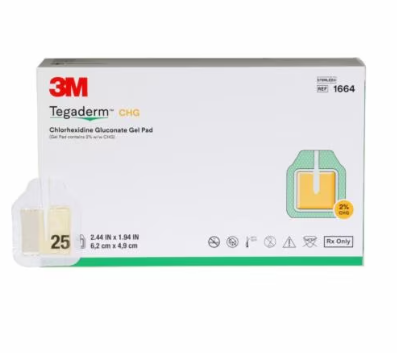 3M Tegaderm CGH Gel Pad, 2.44x1.94" 25ct, 4/cs 1664