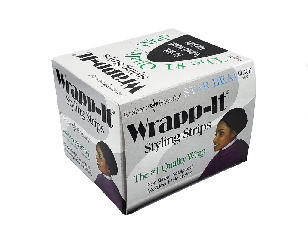 Graham Medical Wrapp-It Styling Strips, Black, 40/bx, 18bx/cs