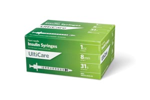 UltiMed, Inc. Insulin Syringe, 1cc, 31G x 5/16", 100/bx