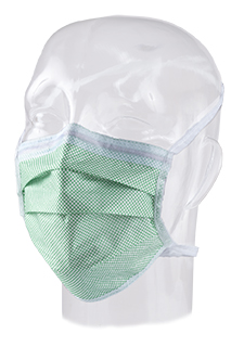Aspen Surgical Mask, Surgical, Tape Fog-Shield®, Green, 25/cs