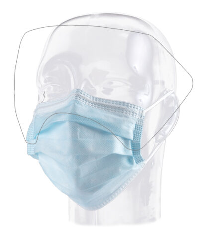 Aspen Surgical Mask, Procedure, w/ Extended Shield, Blue, 100/cs