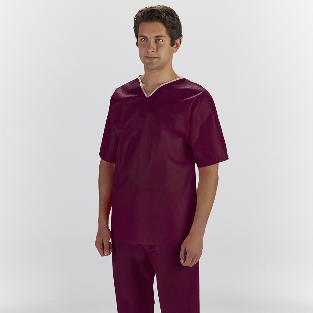 Graham Medical Scrub Pants, Elastic, 2XL, Maroon, Nonwoven, 30/cs