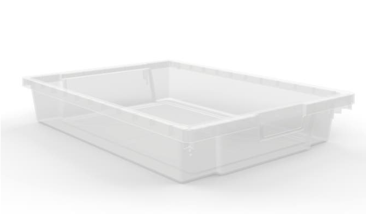 Luxor Small Stackable Clear Bins, 3" Deep, 8-Count