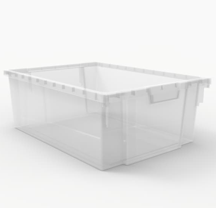 Luxor Large Stackable Clear Bins, 6" Deep, 4-Count