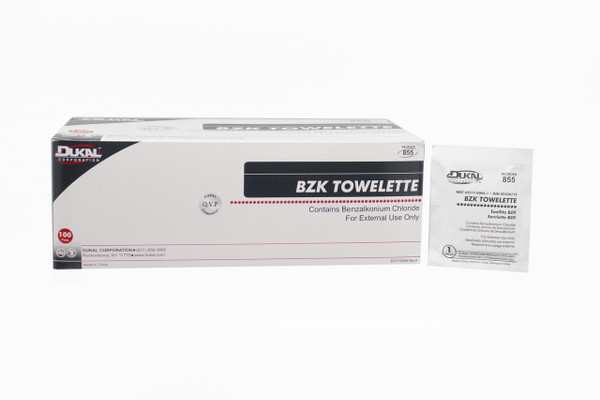 Dukal Corporation BZK Towelette, 5" x 8", 1200/cs