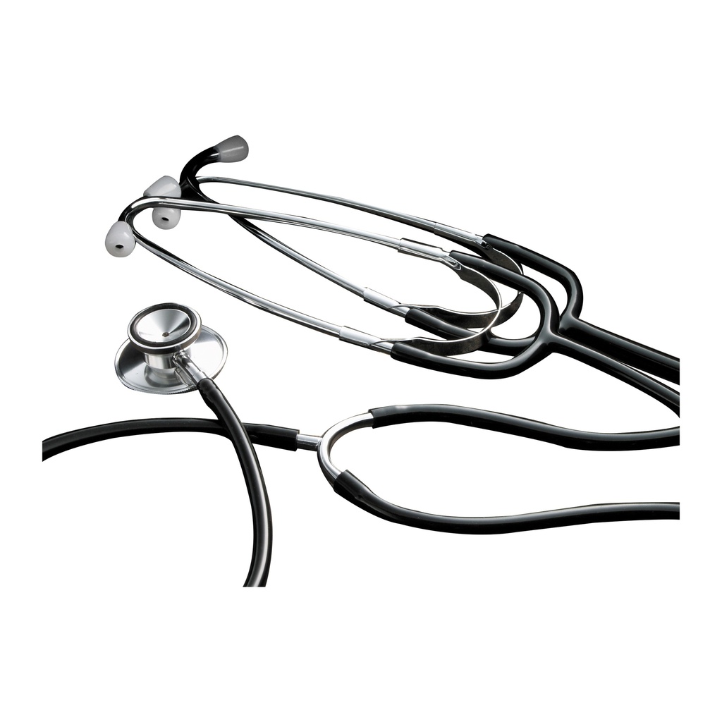 Dukal Corporation Stethoscope, Aluminum, Black, 2HD, 22"