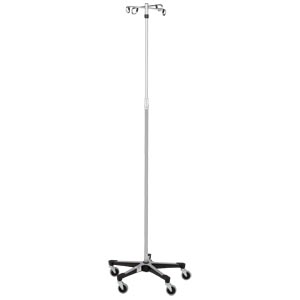 Blickman Industries IV Stand, 4 Hook, 5 Leg Base On Casters