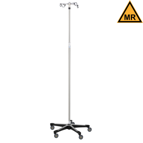 Blickman Industries, IV Stand, 4 Hook, 5 Leg Base On Casters MRI Safe