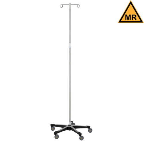 Blickman Industries IV Stand, 2 Hook, 5 Leg Base On Casters MRI Safe